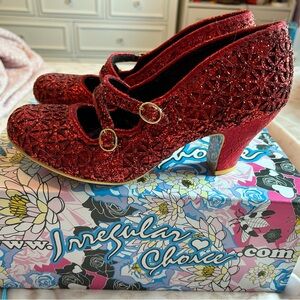 Red Glitter Heels- Dazzle Dance Euro size 40.